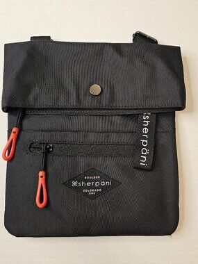 Sherpani, Black, Travel, Crossbody Bag, Multiple Pockets, Small